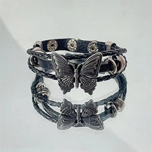 Load image into Gallery viewer, &#39;Butterfly Effect&#39; Dark Leather Butterfly Choker Necklace Set AlielNosirrah
