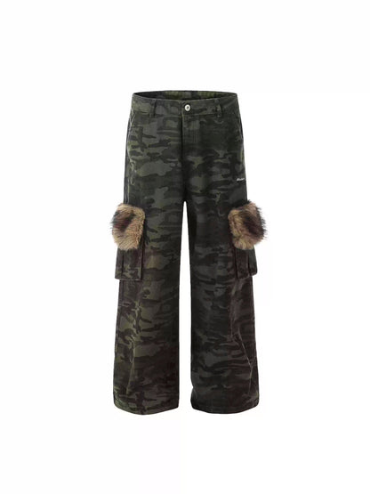 'Wild Hunt' Streetstyle Cargo Fur Camouflage Multi Pocket Pants AlielNosirrah