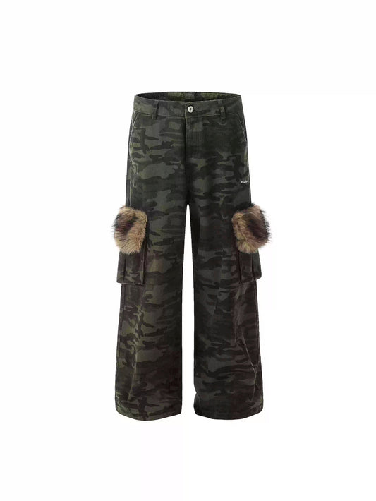 'Wild Hunt' Streetstyle Cargo Fur Camouflage Multi Pocket Pants AlielNosirrah