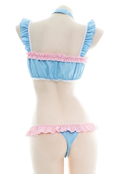 'Care Bears' Ruffle Pink & Blue Bikini Set AlielNosirrah