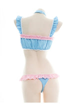 Load image into Gallery viewer, &#39;Care Bears&#39; Ruffle Pink &amp; Blue Bikini Set AlielNosirrah
