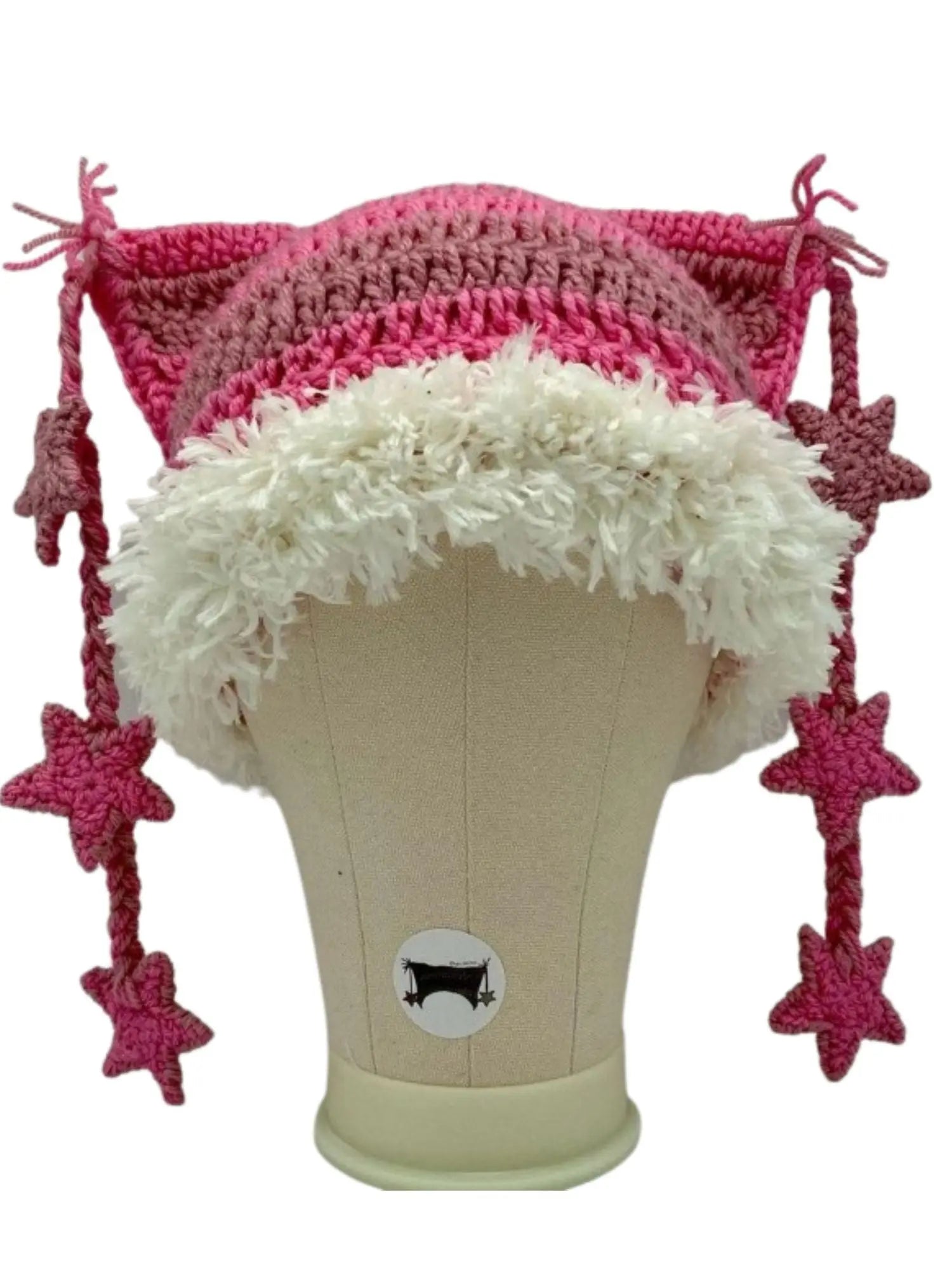 'Cat Ear Braided' Hat Hand-Knitted Star-Striped AlielNosirrah