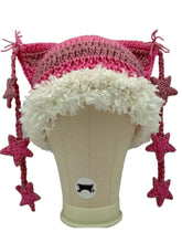 Load image into Gallery viewer, &#39;Cat Ear Braided&#39; Hat Hand-Knitted Star-Striped AlielNosirrah
