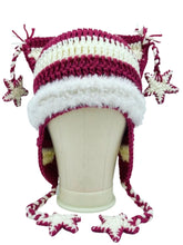 Load image into Gallery viewer, &#39;Cat Ear Braided&#39; Hat Hand-Knitted Star-Striped AlielNosirrah
