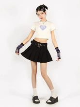 Load image into Gallery viewer, &#39;Cave Girl&#39; Grunge Printed Crop Gloves Shirts AlielNosirrah
