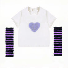 Load image into Gallery viewer, &#39;Cave Girl&#39; Grunge Printed Crop Gloves Shirts AlielNosirrah
