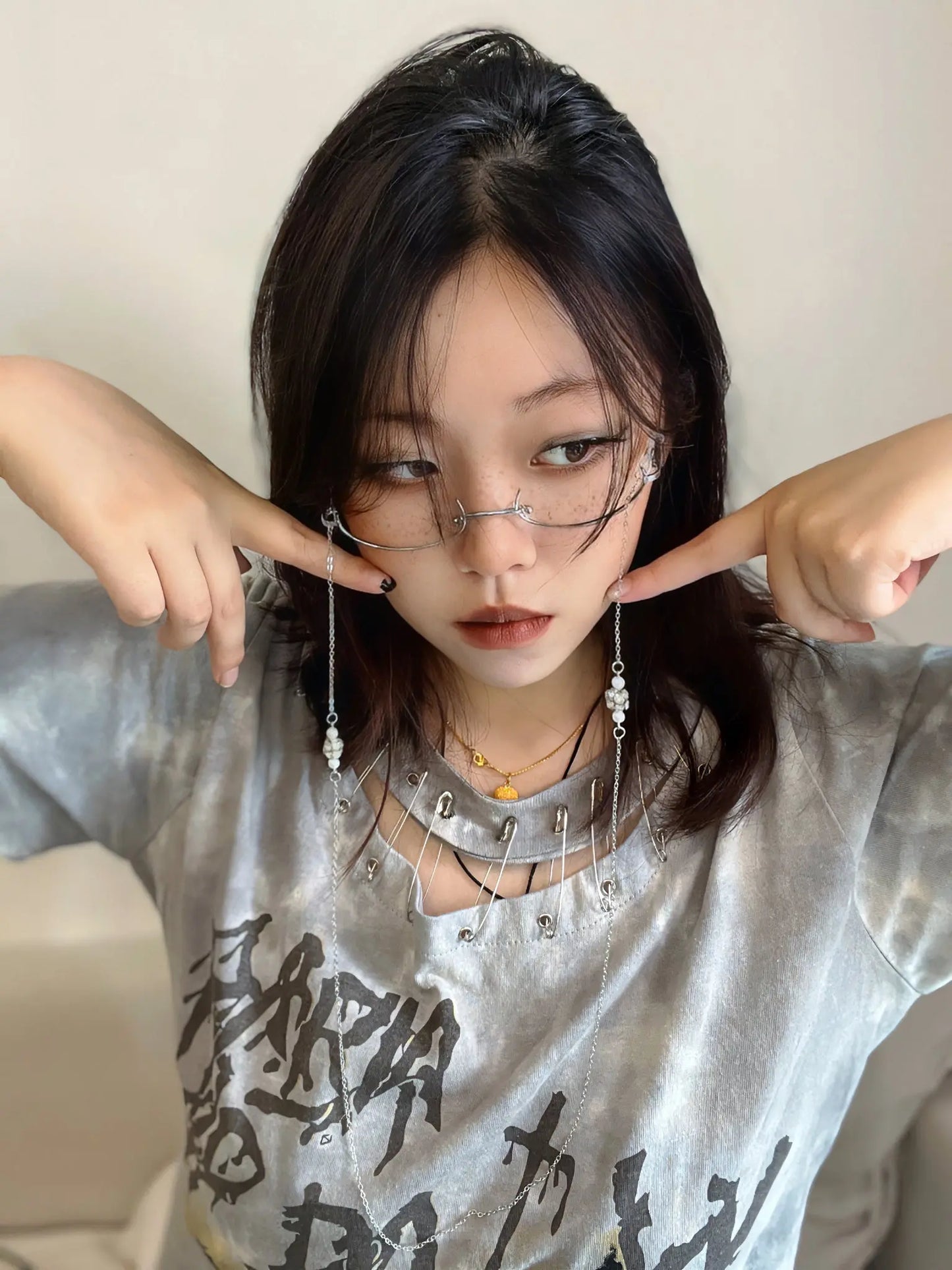 'Chandelier' Anime Girl Half Frame Glasses AlielNosirrah