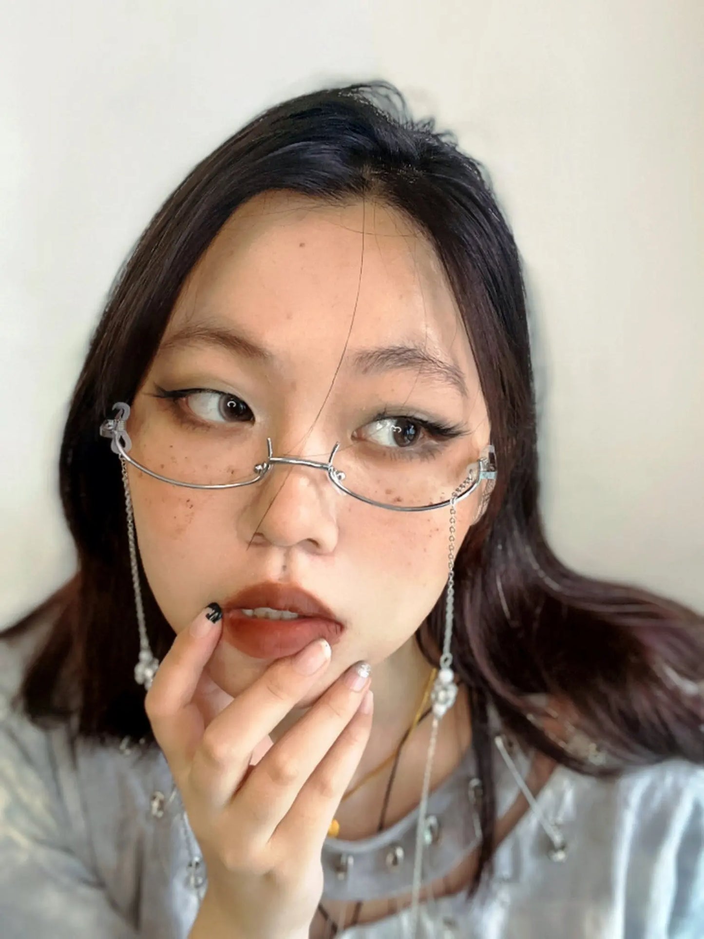 'Chandelier' Anime Girl Half Frame Glasses AlielNosirrah