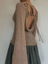 Load image into Gallery viewer, ‘Chocolate Croissant’ Chunky Knit Bell Sleeve Sweater AlielNosirrah
