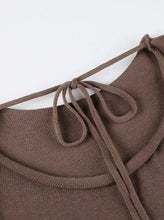 Load image into Gallery viewer, ‘Chocolate Croissant’ Chunky Knit Bell Sleeve Sweater AlielNosirrah
