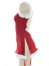 Load image into Gallery viewer, &#39;Chun-Li&#39; Red Fluffy Hem Split Costume Dress AlielNosirrah
