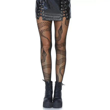 Load image into Gallery viewer, &#39;Clawless&#39; Dark Goth Snake Pattern Tights AlielNosirrah
