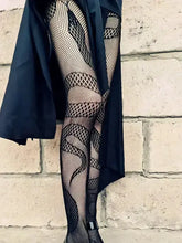 Load image into Gallery viewer, &#39;Clawless&#39; Dark Goth Snake Pattern Tights AlielNosirrah
