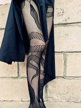 Load image into Gallery viewer, &#39;Clawless&#39; Dark Goth Snake Pattern Tights AlielNosirrah
