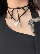 Load image into Gallery viewer, &#39;Cottage Babe&#39; Ribbon Pendants Lace Up Choker AlielNosirrah
