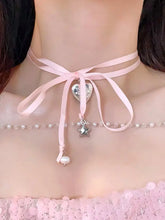Load image into Gallery viewer, &#39;Cottage Babe&#39; Ribbon Pendants Lace Up Choker AlielNosirrah
