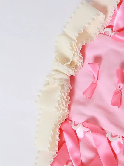'Cream Pudding' Pink Lace-Up Bowtie Tube Top AlielNosirrah