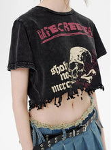 Load image into Gallery viewer, &#39;Creepier&#39; Dark Skull Ripped Graphic Shirts Tees AlielNosirrah
