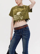 Load image into Gallery viewer, &#39;Creepier&#39; Dark Skull Ripped Graphic Shirts Tees AlielNosirrah
