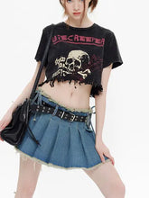 Load image into Gallery viewer, &#39;Creepier&#39; Dark Skull Ripped Graphic Shirts Tees AlielNosirrah
