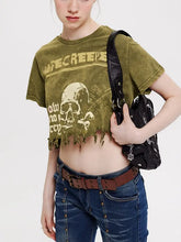 Load image into Gallery viewer, &#39;Creepier&#39; Dark Skull Ripped Graphic Shirts Tees AlielNosirrah

