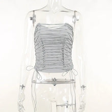 Load image into Gallery viewer, &#39;Cretaceous&#39; Future Grey Lace-Up Tube Top AlielNosirrah

