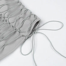 Load image into Gallery viewer, &#39;Cretaceous&#39; Future Grey Lace-Up Tube Top AlielNosirrah
