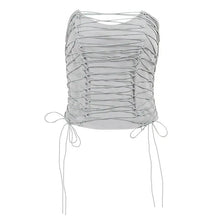 Load image into Gallery viewer, &#39;Cretaceous&#39; Future Grey Lace-Up Tube Top AlielNosirrah
