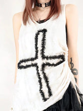 Load image into Gallery viewer, &#39;Cross&#39; Alt Drawstring Cross Tank Top AlielNosirrah
