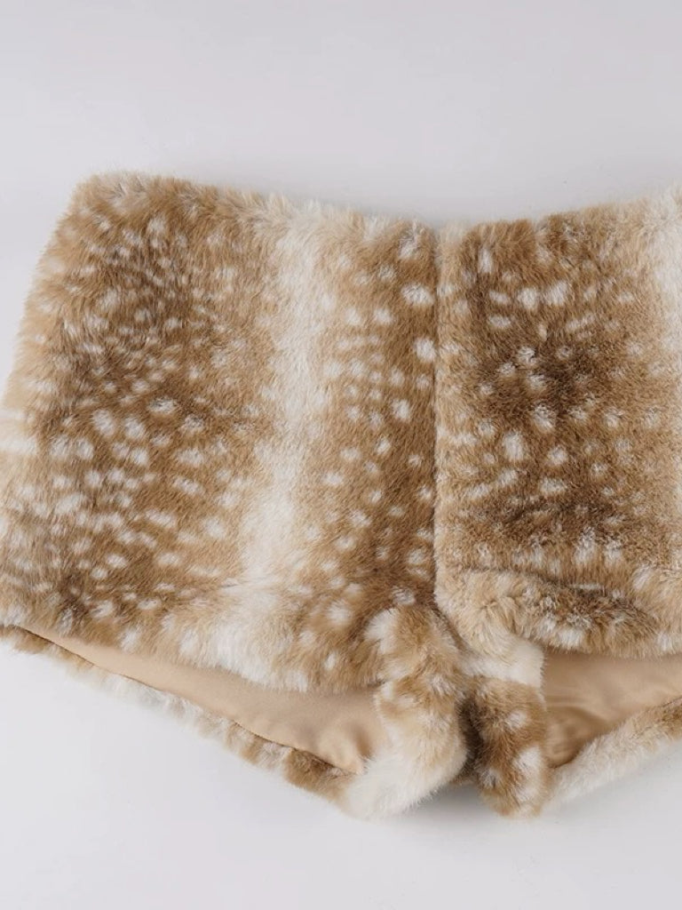 'Dear Deer' Kawaii Y2k Coquette Deer Fur Shorts AlielNosirrah