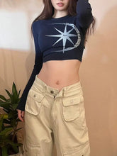 Load image into Gallery viewer, &#39;Dazzling&#39; Star Moon Prints Crop Top AlielNosirrah
