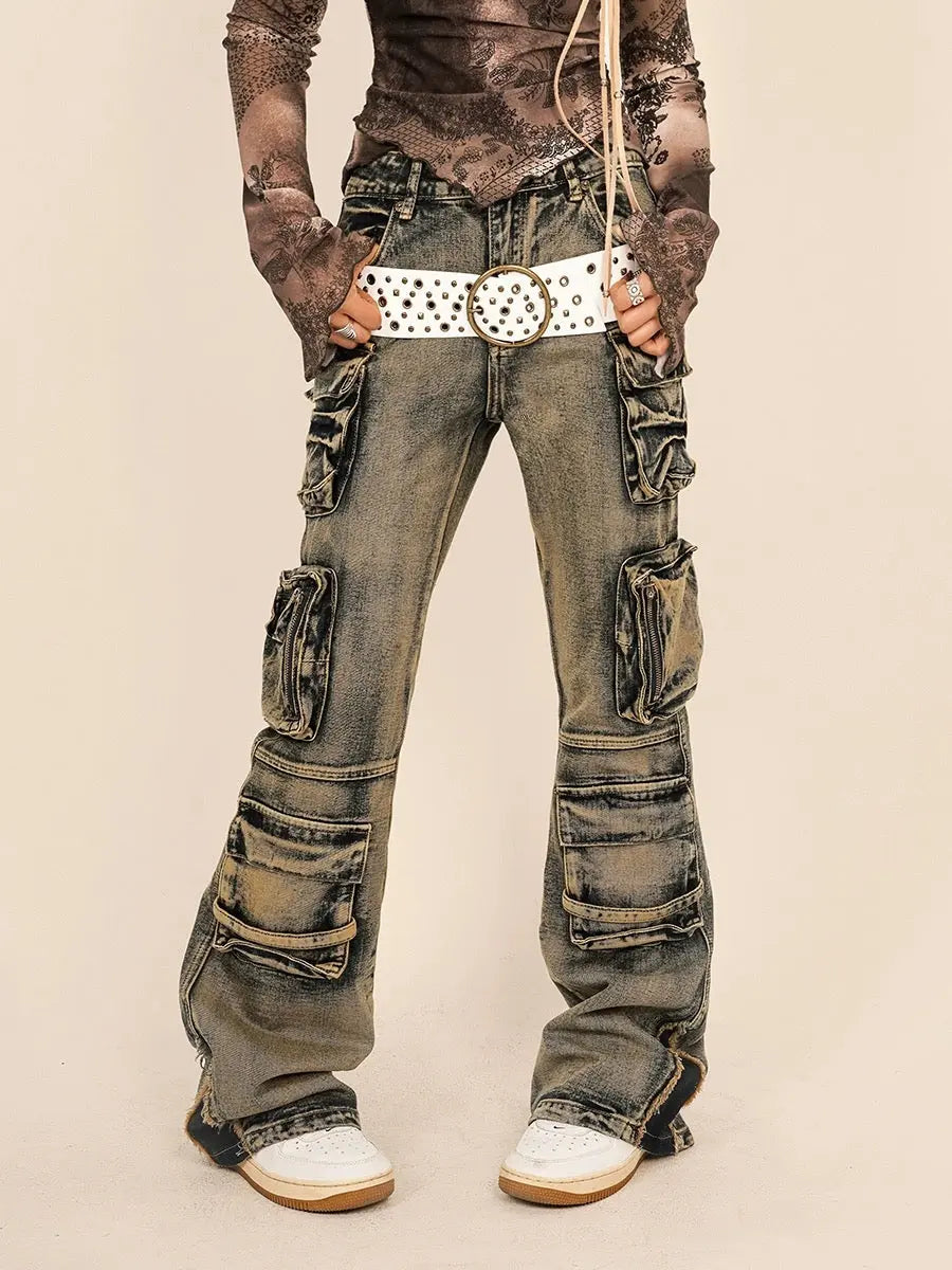 'Decay' Grunge Multi Pockets Distressed Denim Jeans AlielNosirrah