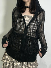 Load image into Gallery viewer, &#39;Deep Breathe&#39; Punk Mesh Hooded Jacket AlielNosirrah
