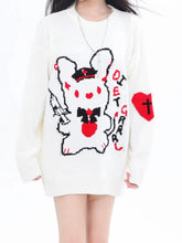 Load image into Gallery viewer, &#39;Diet Rabbit&#39; Kawaii Goth Oversized Sweater AlielNosirrah
