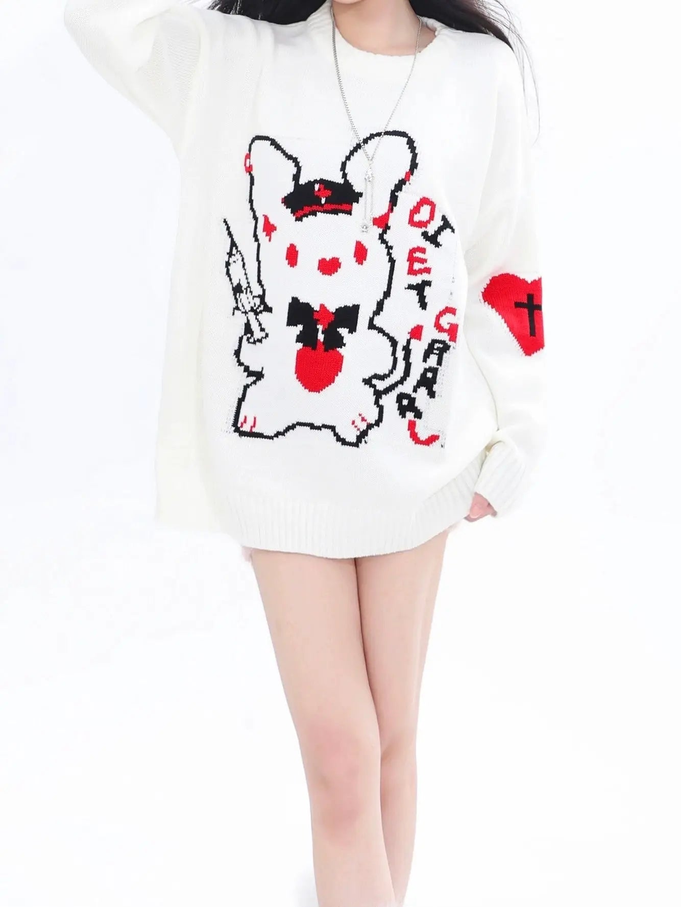 'Diet Rabbit' Kawaii Goth Oversized Sweater AlielNosirrah