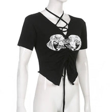 Load image into Gallery viewer, &#39;Division&#39; Drawstring Short Sleeve Top AlielNosirrah
