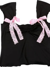 Load image into Gallery viewer, &#39;Doll House&#39; Pink Lace Bowtie Cottage Core Cami Top AlielNosirrah
