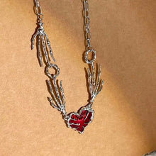 Load image into Gallery viewer, &#39;Dragon Blood&#39; Goth Punk  Red Stone Necklace AlielNosirrah
