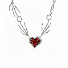 Load image into Gallery viewer, &#39;Dragon Blood&#39; Goth Punk  Red Stone Necklace AlielNosirrah
