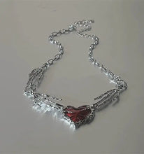 Load image into Gallery viewer, &#39;Dragon Blood&#39; Goth Punk  Red Stone Necklace AlielNosirrah
