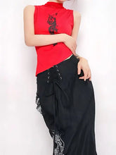 Load image into Gallery viewer, &#39;Dragon Girl&#39; Dark Fish Tail Dragon Midi Dress AlielNosirrah
