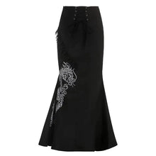 Load image into Gallery viewer, &#39;Dragon Girl&#39; Dark Fish Tail Dragon Midi Dress AlielNosirrah
