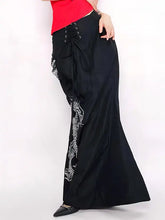 Load image into Gallery viewer, &#39;Dragon Girl&#39; Dark Fish Tail Dragon Midi Dress AlielNosirrah
