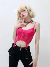 Load image into Gallery viewer, &#39;DragonFruit&#39; Pink Lace Barbiecore Cami Top AlielNosirrah
