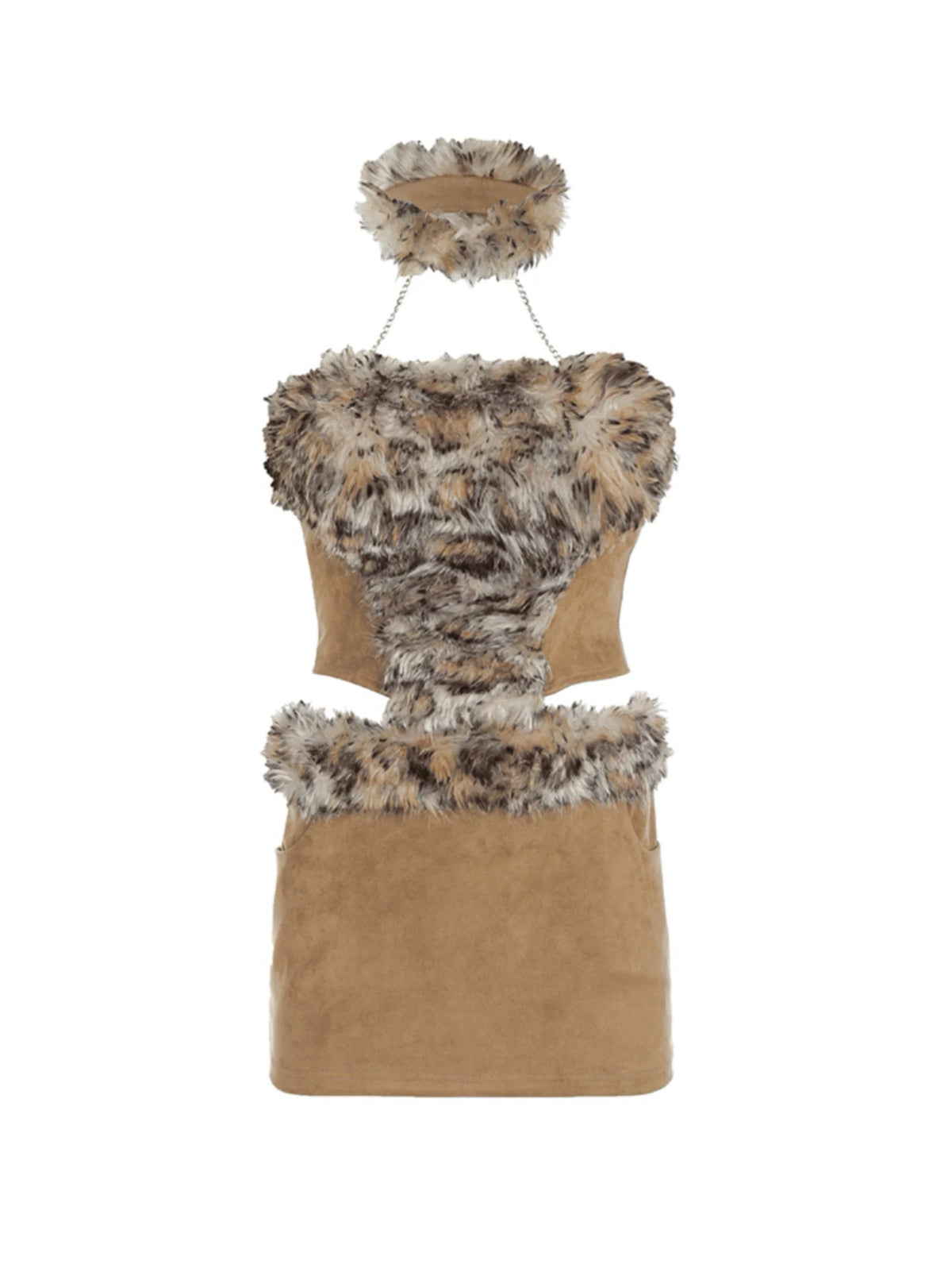 'Tribe Queen'Y2k Suede Leopard Top + Skirt Set AlielNosirrah