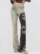Load image into Gallery viewer, &#39;Felix&#39; Dark Ripped Patchwork Denim Jeans AlielNosirrah
