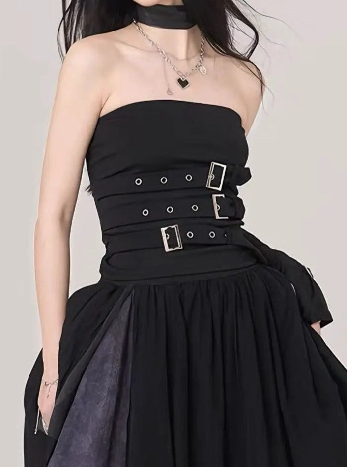 'Fierce'  Dark Punk Buckle Tube Top AlielNosirrah