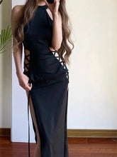 Load image into Gallery viewer, &#39;Fighter&#39; Dark Turtleneck Lace-Up Dress AlielNosirrah
