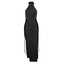 Load image into Gallery viewer, &#39;Fighter&#39; Dark Turtleneck Lace-Up Dress AlielNosirrah
