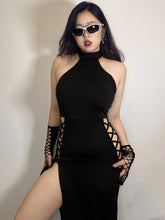 Load image into Gallery viewer, &#39;Fighter&#39; Dark Turtleneck Lace-Up Dress AlielNosirrah

